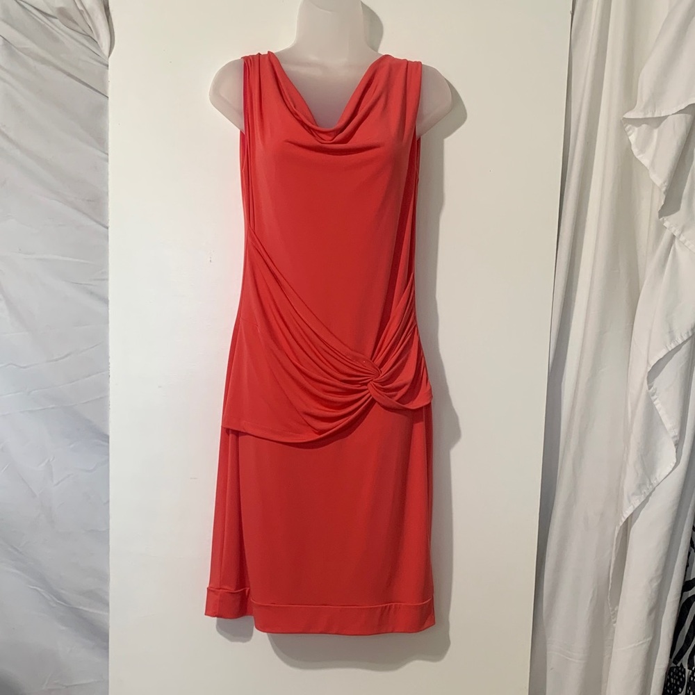 Chic Sleeveless Coral Dress